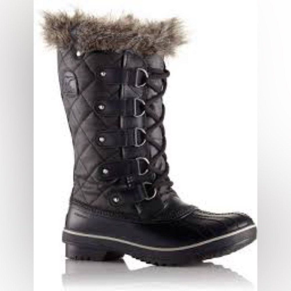 Sorel Black Tofino Winter Snow Boots Women’s size 9 Quilted Waterproof